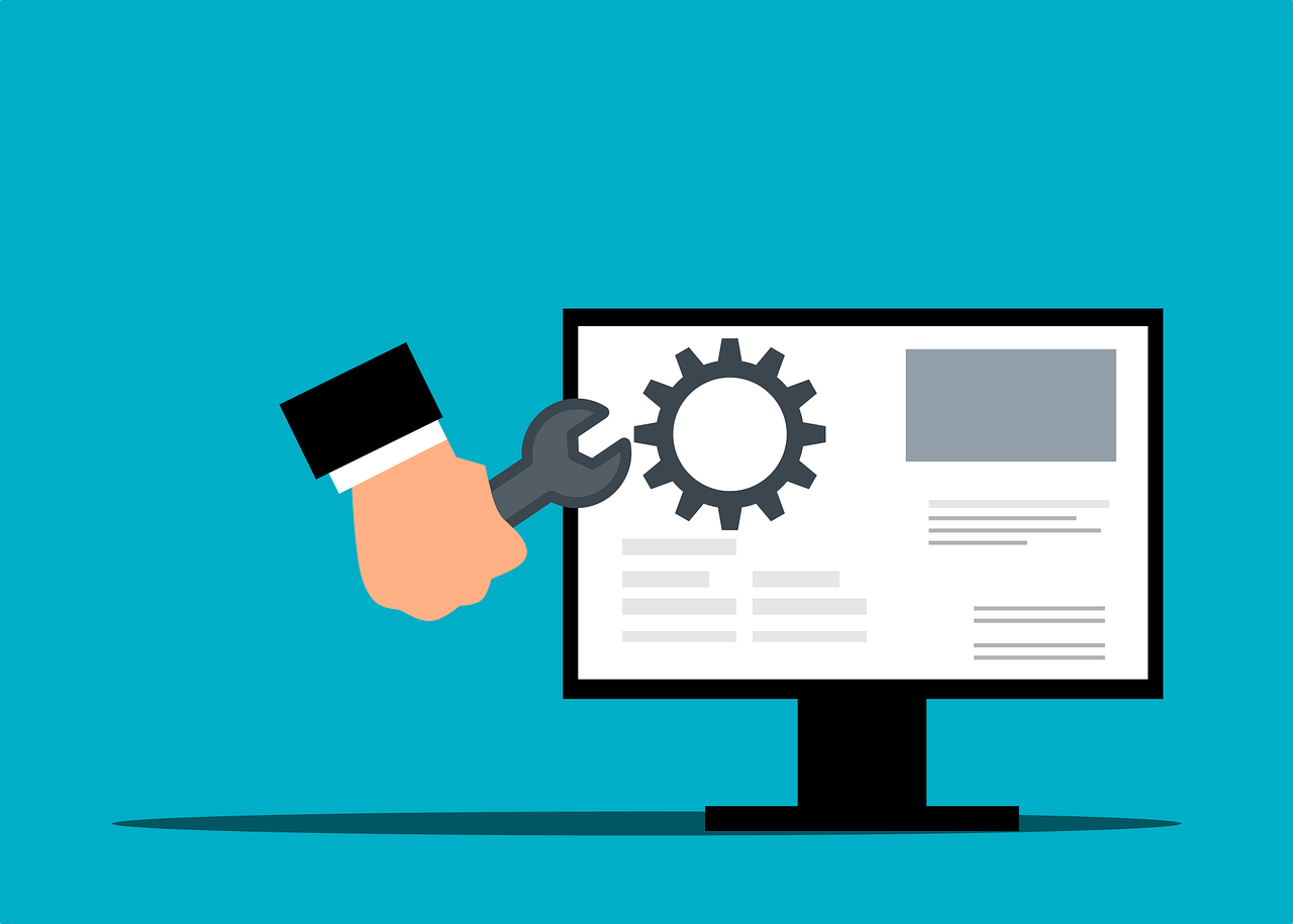 Techniker bei der Durchführung einer Website-Wartung zur Sicherung und Optimierung einer WordPress-Seite